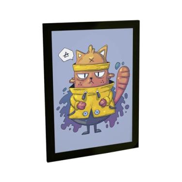 Imagem de Quadro Decorativo Grafite Arte De Rua Ilustração Gato Decoração Poster Quarto Sala