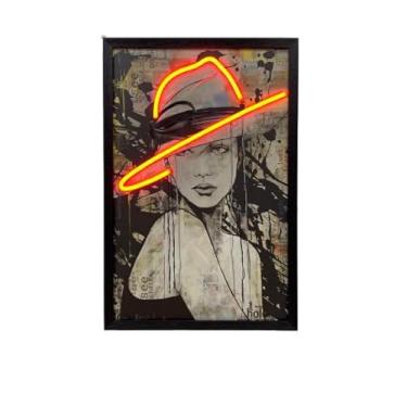 Imagem de kitims Decoração de parede, placas neon para decoração de parede, arte de parede LED alimentada por USB para bar, salão de beleza, decoração de negócios