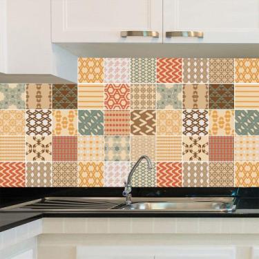 Imagem de Adesivo de Azulejo - Ladrilho Hidráulico - 20cm x 20cm - 24un - 089Azm