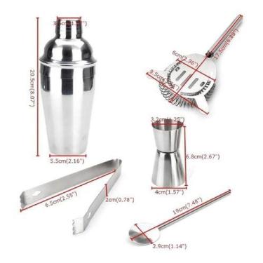 Imagem de Kit Bar Coqueteleira Profissional Aço Inox 550ml Caipirinha - Unyhome