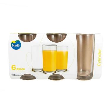 Imagem de Jogo de Copos Long Drink Cylinder 350ml 6 Unidades - Nadir 7600 - Nadi
