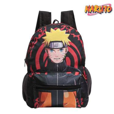 Imagem de Mochila Escolar Bolsa Akatsuki Naruto Anime Preta Costas - TOYS 2U