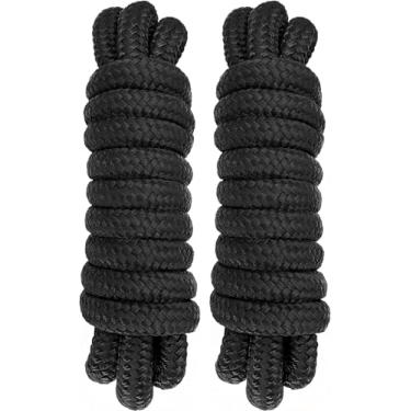 Imagem de Fender Lines Pacote com 2 linhas de para-choque de barco de nylon de 5/20.3 cm x 3 m com ilhós de 30.5 cm, corda de para-lama de nylon trançado duplo de 5/20.3 cm, linhas de doca fáceis de usar,