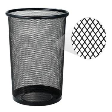 Imagem de Lixeira Escritorio Cesto Metal Aramado Grande 12 Litros Telado Casa Qu