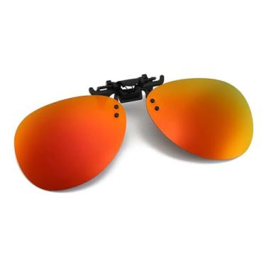Imagem de Óculos de sol polarizados clip-on óculos de condução amarelo noite lentes de resina óculos de condução UV 400, amarelo espelho, largura total: 128 mm