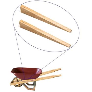 Imagem de Substituição de cunha de carrinho de mão de madeira (conjunto de 2) – Blocos de suporte universal para carrinhos de mão True Temper, Husky, Corona e Jackson – Suporte de alça e bandeja resistente