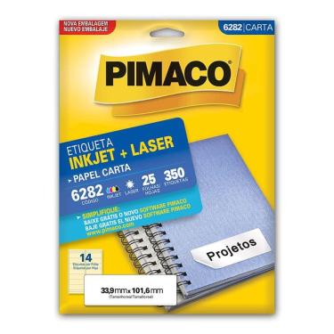 Imagem de Etiqueta inkjet/laser carta 6282 com 25 folhas Pimaco