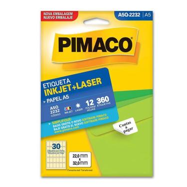 Imagem de Etiqueta inkjet/laser A5Q2232 c/ 12 fls Pimaco