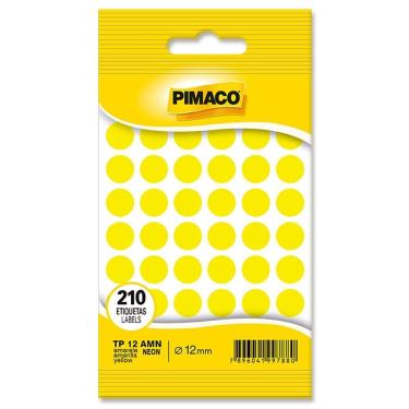 Imagem de Etiqueta adesiva TP12 amarelo neon Pimaco