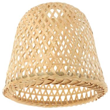 Imagem de Angoily Abajur de bambu vintage abajur de bambu rústico para luzes de chão e mesa capas de luz pendentes exclusivo para decoração de casa
