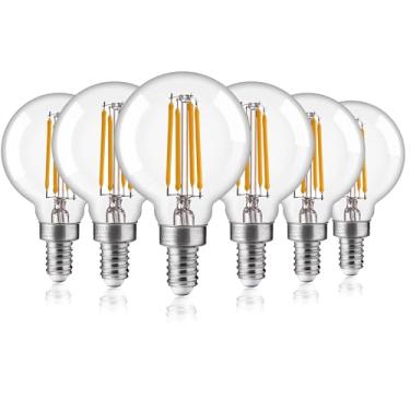 Imagem de ALAMPEVER Lâmpada LED G16.5, lâmpada LED E12 regulável equivalente a 60 W, lâmpada globo pequena de 550LM para penteadeiras, lustres, ventiladores de teto, arandelas de parede, branco macio 2700K