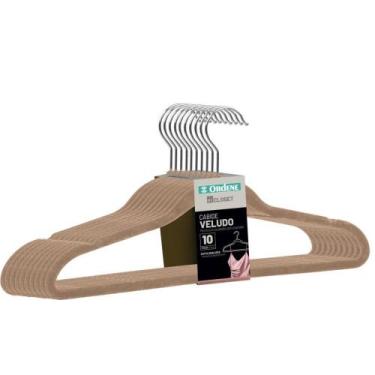 Imagem de Cabide Veludo Bege C/10 Unidades KIT - Ordene