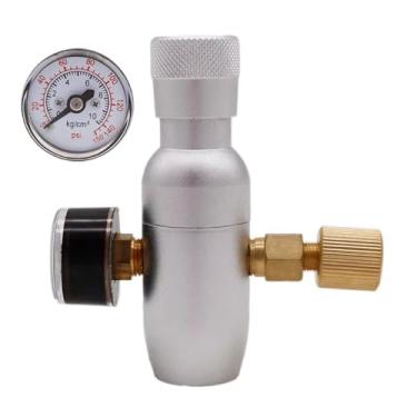Imagem de Mini regulador de CO2 para barril, válvula de pressão ajustável de 60-150 psi, dispensador portátil de CO2 de alumínio para cerveja artesanal(150 psi)