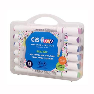 Imagem de Caneta marcador criativo Flow Duo 12 cores - Cis