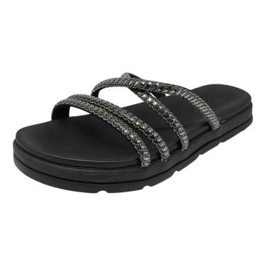 Imagem de Chinelo Feminino Papete Flatform Brilho Conforto Moleca