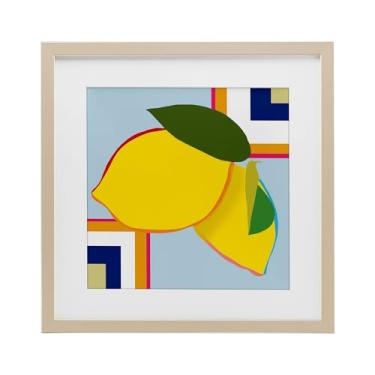 Imagem de Stupell Industries Impressão geométrica emoldurada de bétula de limão sob vidro, design de Daniela Santiago, 13 x 13