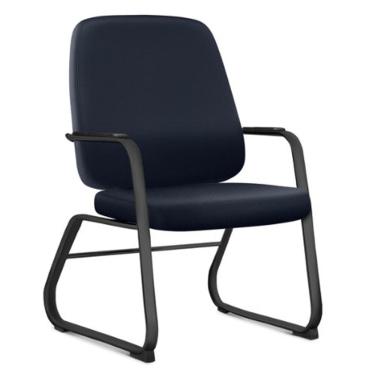 Imagem de Cadeira Executiva Diretor Base Fixa Hub F02 Sintético Azul - Lyam Decor