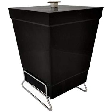 Imagem de Lixeira Para Banheiro Plástica 6,5l Cesto De Lixo Com Tampa Preta, Stolf