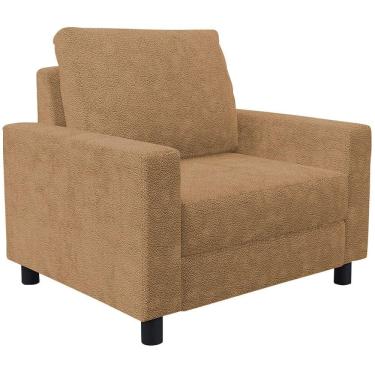 Imagem de Poltrona Decorativa Para Sala De Estar E Recepção Malta L02 Bouclê Mostarda - Lyam Decor