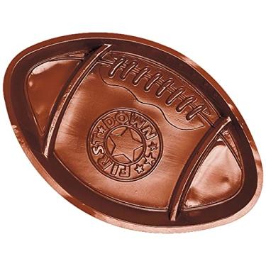 Imagem de Bandeja de lanche de futebol de plástico marrom (24 cm x 30 cm), perfeita para o dia de jogo - durável, reutilizável e divertido (1 unidade)