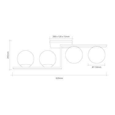 Imagem de Lustre Plafon Havana 4 Startec Cobre 82Cm - Alumínio E Vidro