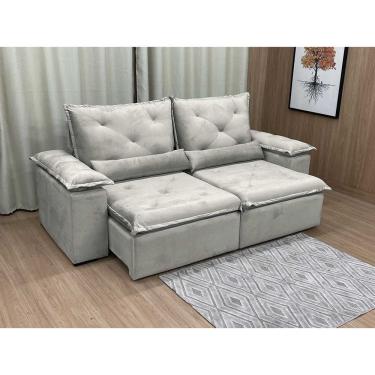 Imagem de Sofá Retrátil Reclinável 1,80 m Cinza Prata 710 Athenas Premium