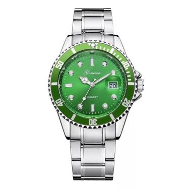 Imagem de Relógio masculino prata luxo verde com caixa