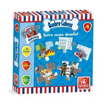 Imagem de Quebra Cabeça Em Madeira 30 Peças Pet Esquadrão Cachorros