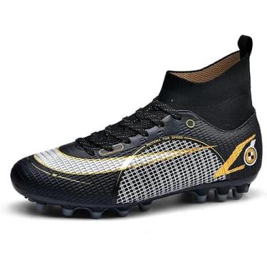 Imagem de Tênis de futebol masculinos de futebol com pontas longas, couro e borr