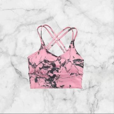 Imagem de Top Degrade Feminino Fitness Academia - bella fitness, Rosa bb marmori