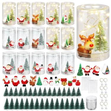 Imagem de Kit de globos de neve de Natal Fovths, 16 unidades com potes de plásti