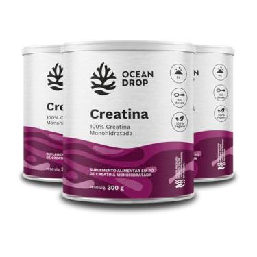 Imagem de Kit 3 Creatina Monohidratada Ocean Drop Vegana 300g