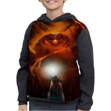Imagem de Casaco Moletom Infantil Gandalf Vs Balrog Senhor Dos Aneis - smoke, Pr