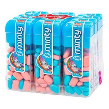 Imagem de 3 Un Bala Mini Minty Tutti-Frutti e Uva Pastilha Unicornio 14gr - Doci