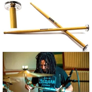 Imagem de Baqueta com Platinelas Torelli TQT41 Signature Tito Oliveira que simula sonoridade tipo pandeirola