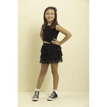Imagem de Conjunto Shorts Saia + Cropped Menina Verão Lessa Kids K152-Feminino