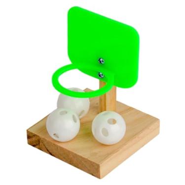 Imagem de MotiveTech Brinquedo de Atividade para, Suprimentos para Animais de Estimação, Suporte de Basquete, Brinquedo Educacional para Forrageamento de Arara, Cesta Quadrada