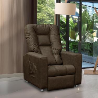Imagem de Poltrona do Papai Reclinável Itália Corino Marrom Adonai Estofados