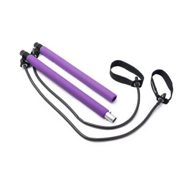 Imagem de Barra Pilates Bastão Exercicios Aparelho Elastico Roxo Rosa Alongamento Academia (Roxo)