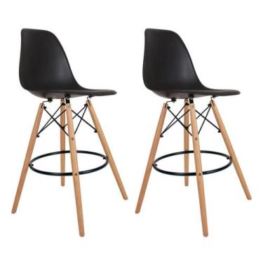 Imagem de Conjunto 2 Banquetas Eames Pp Preta - La Mobilia