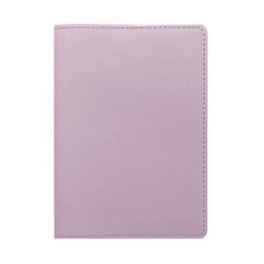 Imagem de Carteira fina com bloqueio para cartão com bolso com zíper para mulheres, Roxa, Minimalista