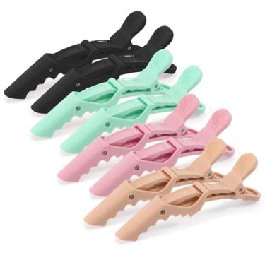 Imagem de 8 peças de grampos de cabelo para mulheres, dentes largos e design de dobradiça dupla, clipes de corte estilo jacaré