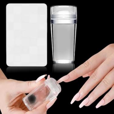 Imagem de Carimbo de unha com ponta francesa, estampagem de unhas de silicone transparente, manicure casa DIY salão de unhas