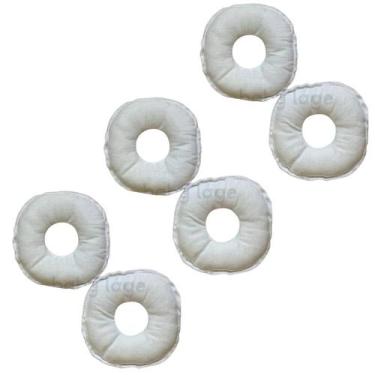 Imagem de Kit 3 Pares Rosquinhas para seios amamentação Lavável branca 6 uni - B