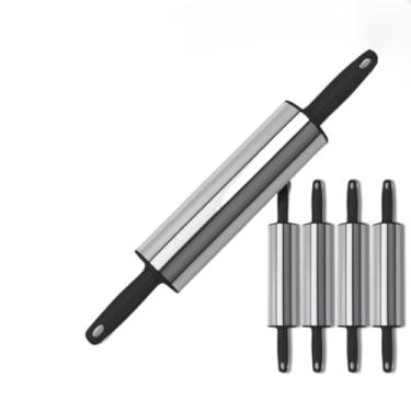 Imagem de Rolo de Massa Inox Giratório 37,5cm, Ideal para Pizza, Pastel, Pão e Torta(5)