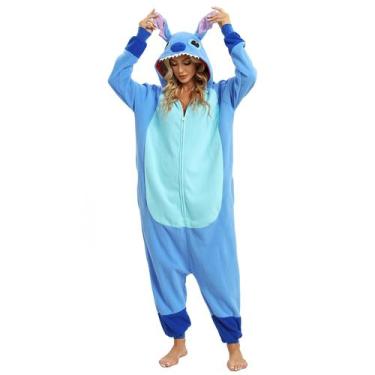 Imagem de Macacão Pijama Wishliker Animal Halloween Cosplay Azul XL