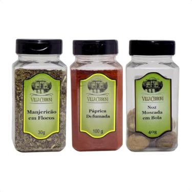 Imagem de Manjericão em Flocos, Páprica Defumada e Noz Moscada em Bola - Villa Cerroni