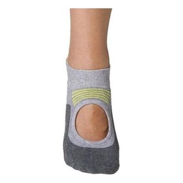 Imagem de Meia Sapatilha Antiderrapante Pilates Lupo 3286 casapaula, Cinza, M 37