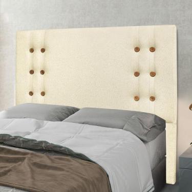 Imagem de Cabeceira Cama Box Queen 160 cm Genova Linho Pérola S04 - D'Rossi - DR