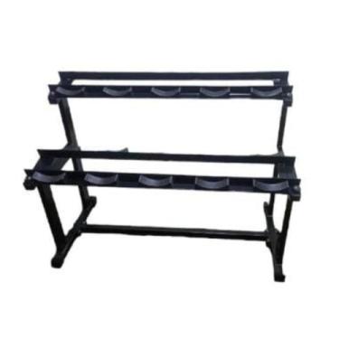 Imagem de Suporte Horizontal Para Dumbbells Profissional 5 Pares Preto Academia 